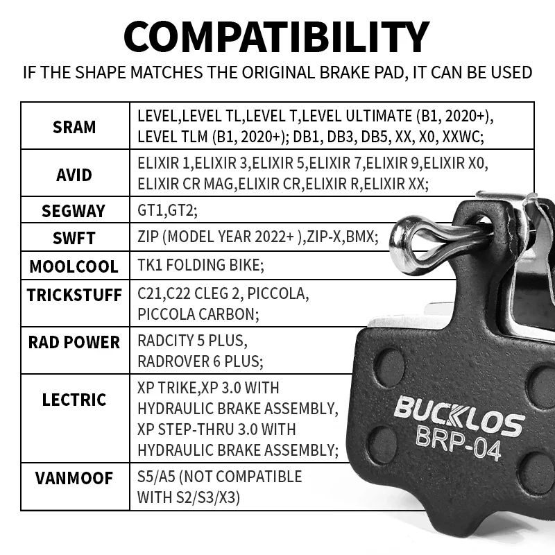 BUCKLOS Bike Brakes Pads for AVID ELIXIR Ceramic MTB Disc Brake