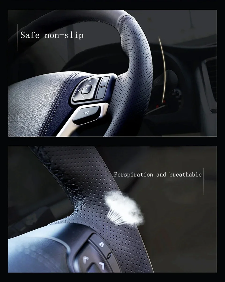 Benutzerdefinierte Hand Nähen Echtes Leder Auto Lenkrad Abdeckung Für Mercedes Benz W164 M-Klasse ML350 ML500 X164 GL-Klasse GL4 – Detail 2