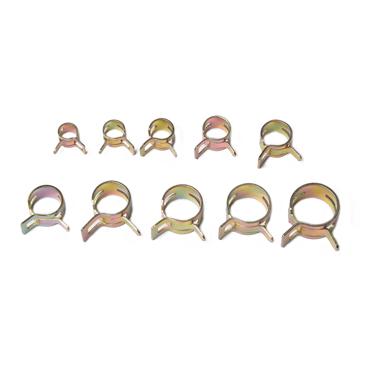 

100pcs 6-15mm 10 Size Car Spring Clip Fuel Line Hose Clip Water Pipe Air Tube Clamp Fastener