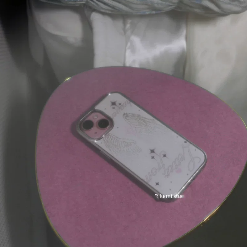 Korean-Inspired Cute Angel Wings Phone Case with Sweet and Spicy Design