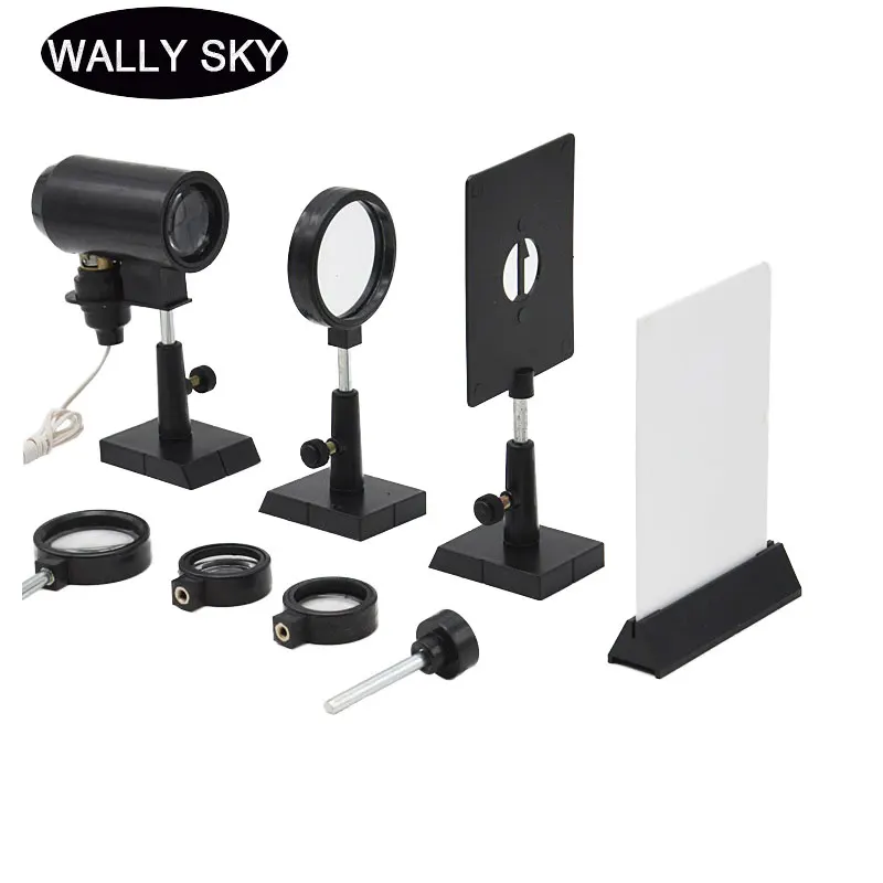 Set Di Esperimenti Ottici Per Scuole Medie "1" Luce Dello Schermo Lente Concava Convessa Lenti Plano Convesse Portacandele Con Doppia Lente Convessa