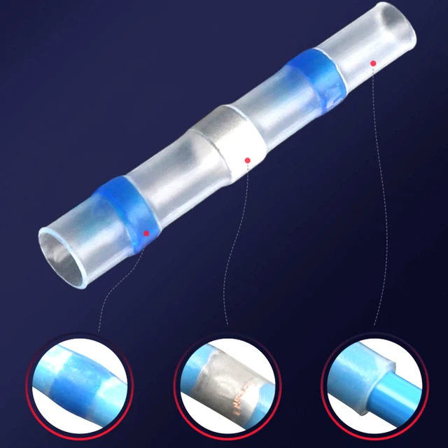 محاصر الحرارة يتقلص بعقب تجعيد المحطات ، مقاوم للماء لحام الختم موصلات كهربائية ، سلك كابل لصق عدة ، السيارات م ، 50-500 قطعة