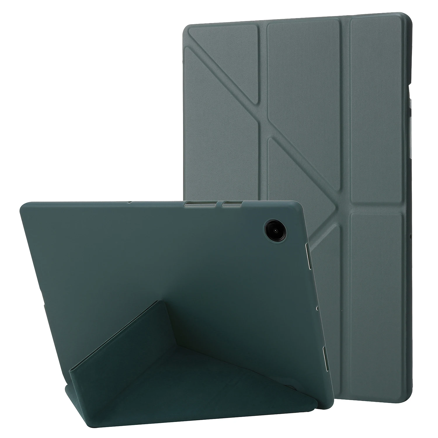 Magnetic Y-Fold Stand Tablet Case - Premium TPU Leather Silicone Cover, 8.7 Inch