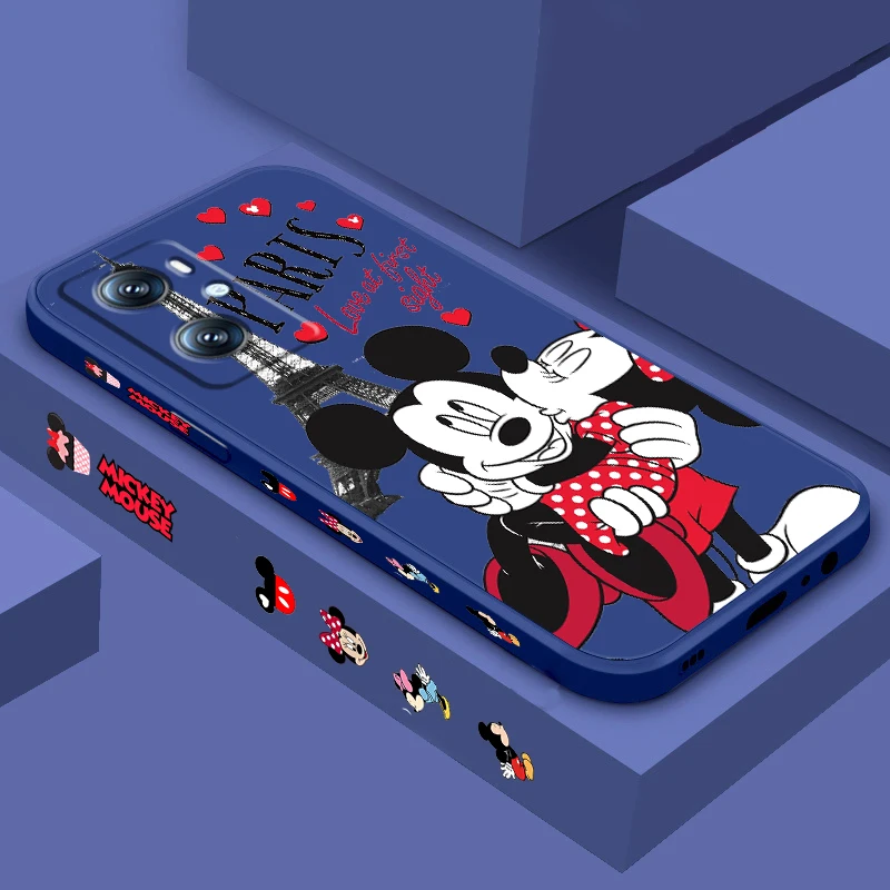Disney London Minnie Mickey Liquid Left Rope Per Oppo Find X6 X5 X3 A98 A96 A94 A93 A77 A76 A74 A72 A57 A53 A16 5G Cover