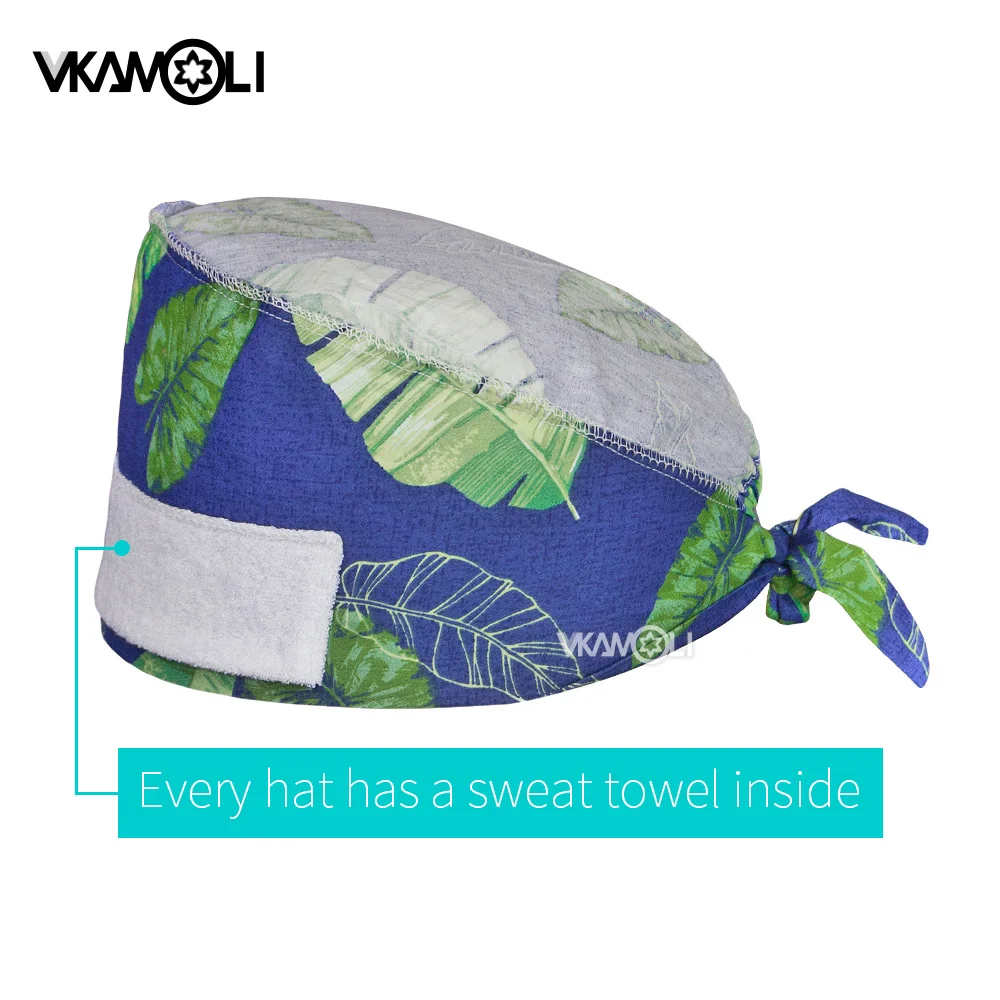 Scrubs Caps Cloud printing man and womens Pet Grooming Agency Work Breathable Lab Hat sgorro enfermera nursing cap