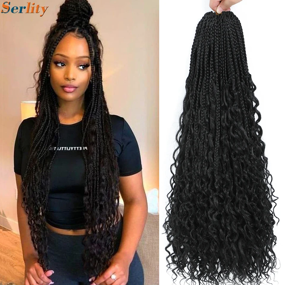 24 inch bohomian goddess box braids crochet hair t30 boho braids long crochet box synthetic hair extensions braiding