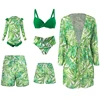 Leaf Print Swimwear Family Matching Outfits Look Mother Daughter Bikini Swimsuits Mommy and Me Clothes Dad Son Swimming Trunks 1