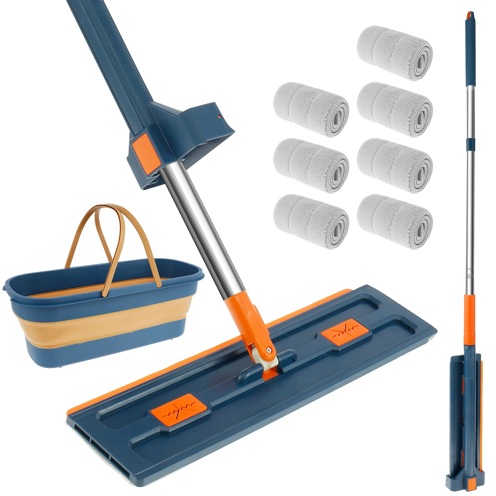 

360° Rotating Mop Hands-Free Lazy Mop Set Household Automatic Dehydrating Magic Flat Mop For Household Floor Mop Cleaning Tools