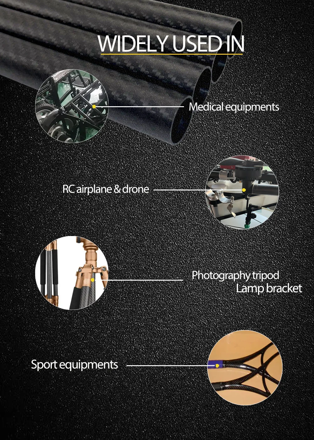 Sdd3c3e1a7075441da08123802cb37691L 1/ 2Pcs 3K Pure Carbon Fiber Tube Length 0.5M Twill Matte Composite Hardness DIY Japan Material Pipe for RC Airplane Drone Parts