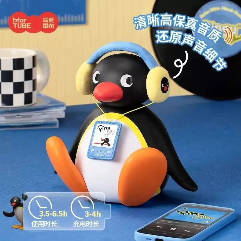 Pingu Usb Bluetooth Speakers Cute Anime Listening To Music