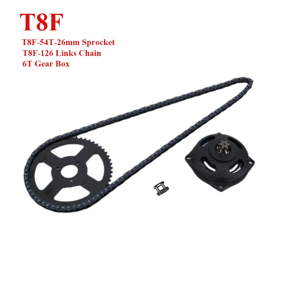 Motorcycle-T8F-54T-26mm-Rear-Chain-Sprocket-T8F-126-Link-Chains-6T-Gear ...