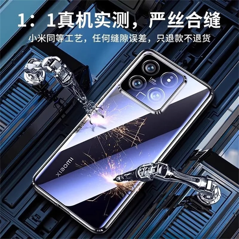 360 Full Coverage Magnetic Metal Case with Tempered Glass