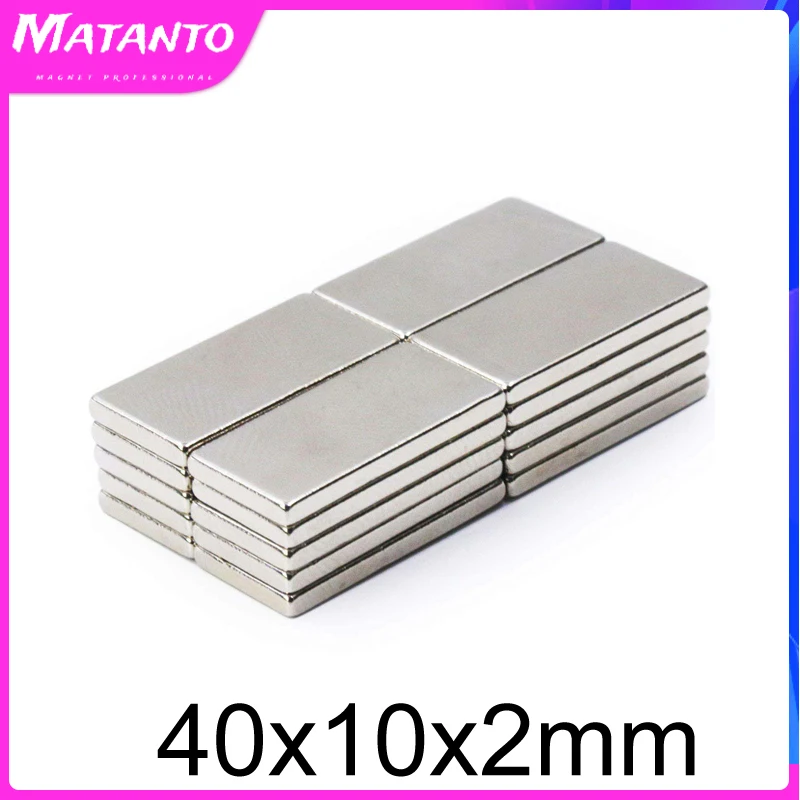 10/50/100 pcs block Powerful 40x10x2 Super Strong Sheet Rare Earth