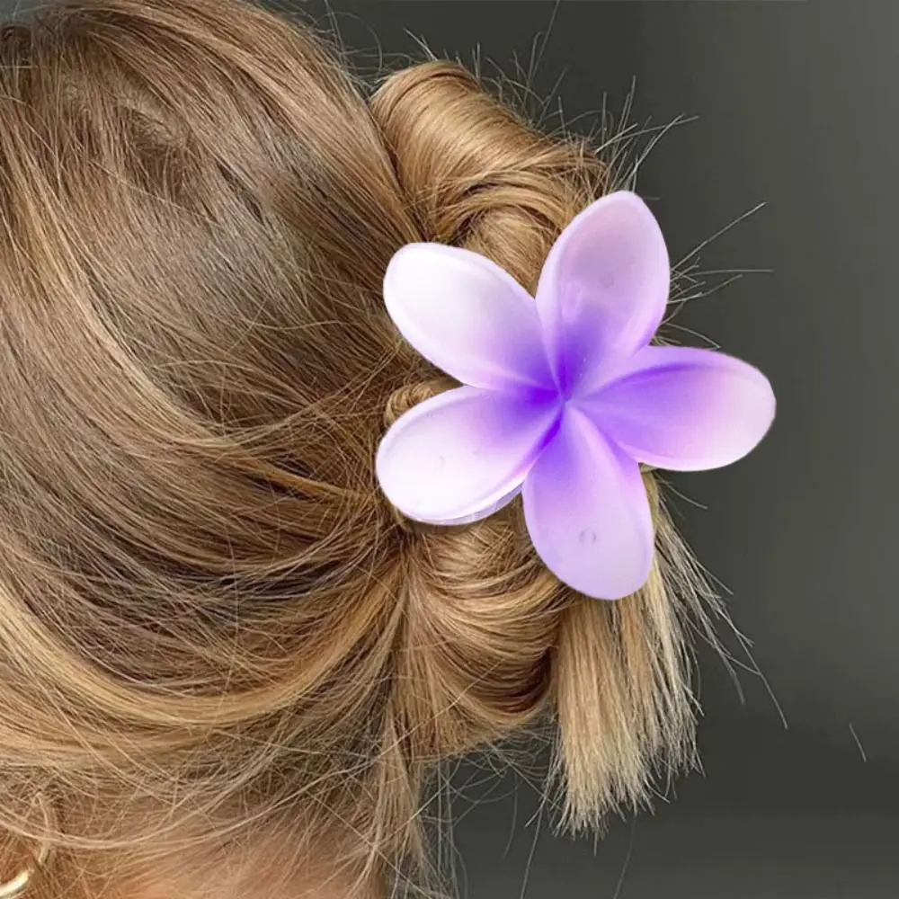 Shark Clip Hair Claw Cute Plumeria Flower Shape Plastic Barrettes Bohemian Styling Hair Clip Women