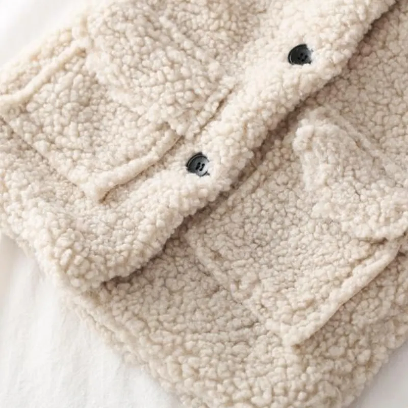 Baby Girl Boy Winter Jacket Thick Lamb Wool Infant Toddler Child Warm Sheep Like Coat Baby Outwear Cotton 1-8Y