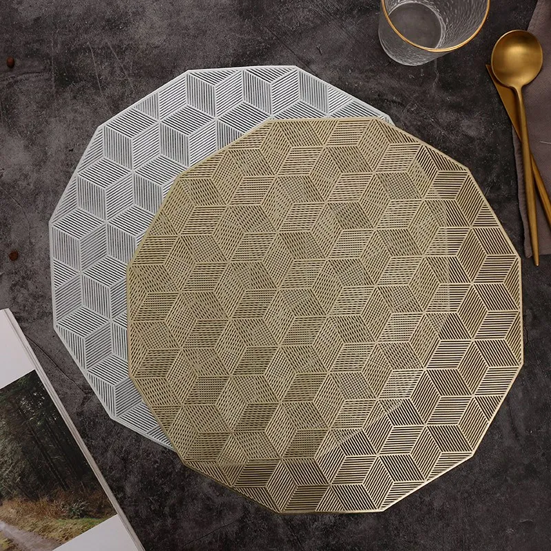 

Placemat For Dining Table 6-Piece Set Of Hollow Square Pattern Table Mat For Table Decoration Wedding