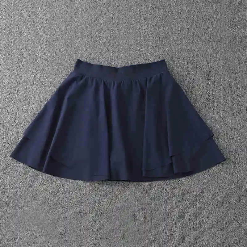 New Design Solid Color Double Layer High Waisted Gym Workout Fitness Athletic Yoga Wear Tennis Skirt