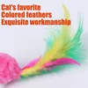 1PC Fake Mouse Colorful Feather Interacts with Cat Cute Soft Wool Fun Play Training Cat Kitten Pet 3