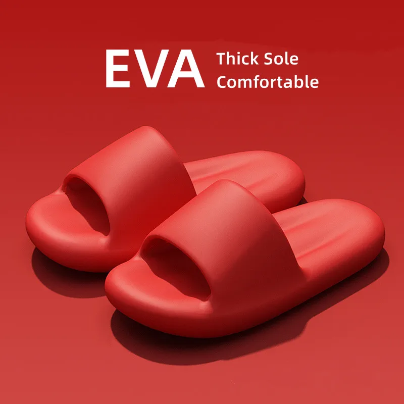 New Summer Slippers Thick Bottom EVA Couples Home Sandals Men Women Indoor Anti-Slip Sandals Soft Casual Bathroom Flip Flops 6