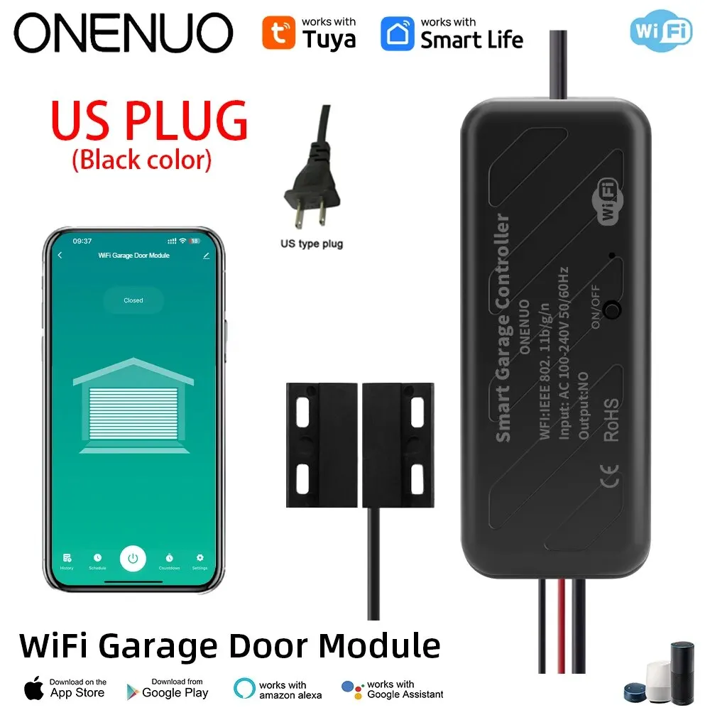 Smart WiFi Garage Door Controller with Voice Assistant Compatibility