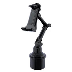 Universal Car Tablet and Smartphone Holder with 360° Rotation and Adjustable Tilt (Black)