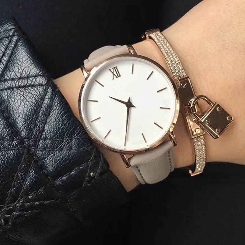 2023 New Simple Watch Women Fashion Watches Casual Leather Band Quartz Wristwatches Ladies Girls Relogio Feminino Montre Femme 2
