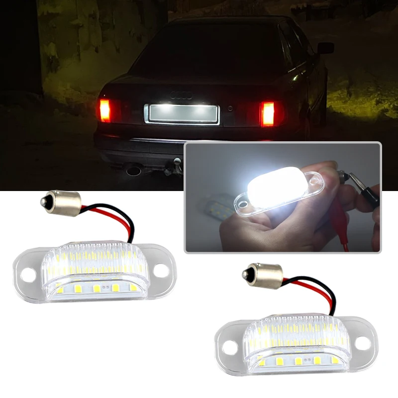 

2pcs LED Car License Plate Lights Led Number Light Lamps For Audi 80 B4 91-95/Cabridet (type 8g) 91-00/100 C4 90-94/A6 C4