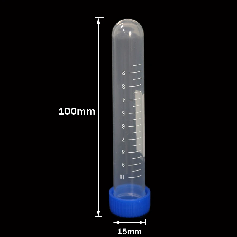 50ML/15ML/10ML Laboratory Sample Screw Round Bottom Plastic Test Tube Ep Tube with Scale Screw Cap Centrifuge 10 Pieces centrifuge tube