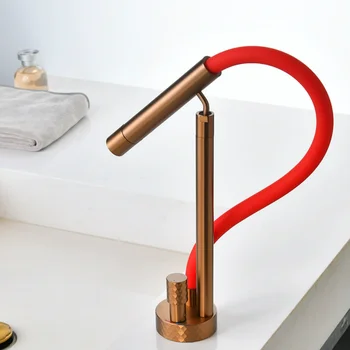 ก๊อกน้ำห้องน้ำสีโรสโกลด์ขัดเงา ก๊อกน้ำอ่างล้างหน้าสีทองขัดเงา ก๊อกน้ำทองเหลืองน้ำร้อนน้ำเย็น ก๊อกน้ำอ่างล้างหน้าสีนิกเกิล ก๊อกน้ำห้องน้ำสีเทา 2