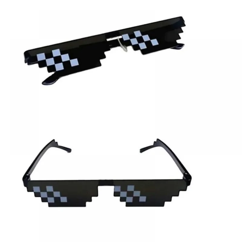 90s thug life バックル Thug Life Mosaic Glasses Sunglasses Men Women 8 Bit Coding