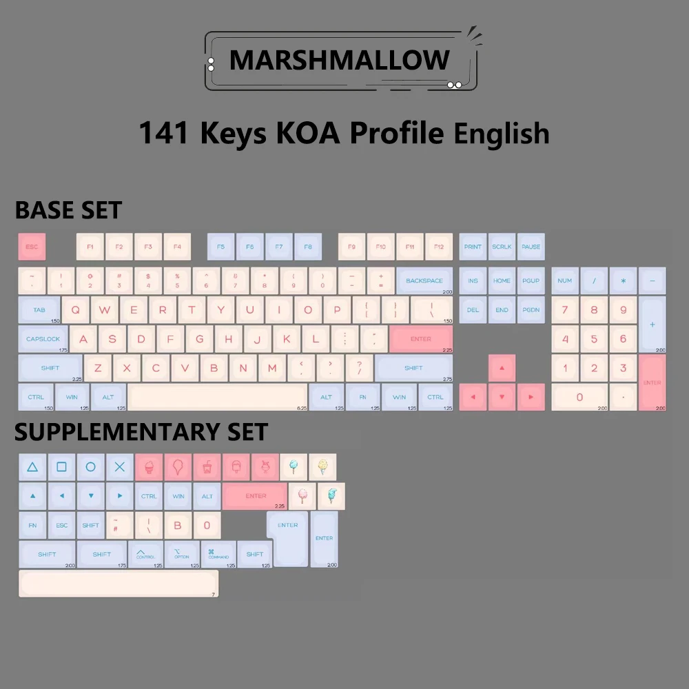KBDiy-Matcha Glimmer Keycaps para teclado mecânico, Mac
