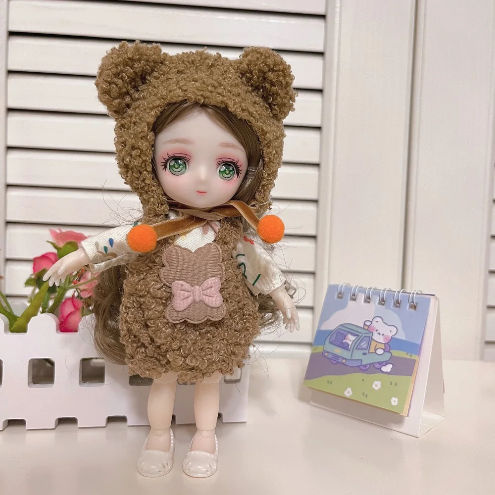 

17cm Cute Face Big Eyes Princess BJD Dolls with Clothes and Shoes DIY 13 reovable Jointed doll Sweet Gift Girl play house toys