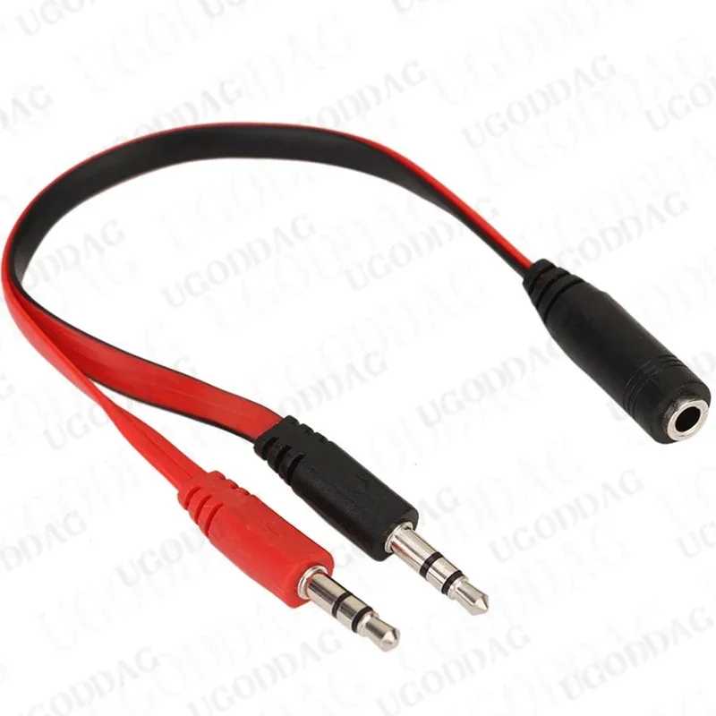 3.5mm AUX 1 Male to 2 Female Spliter Wire 3.5 Jack Audio Splitter Cable Headphone Earphone Speaker Stereo AUX Adapter Cord RT