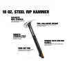 TOUGHBUILT TB-H1-1R-S16/TB-H1-1R-S18 16 OZ. 18 OZ. Steel Rip Hammer Smooth Face Hand Tools 4