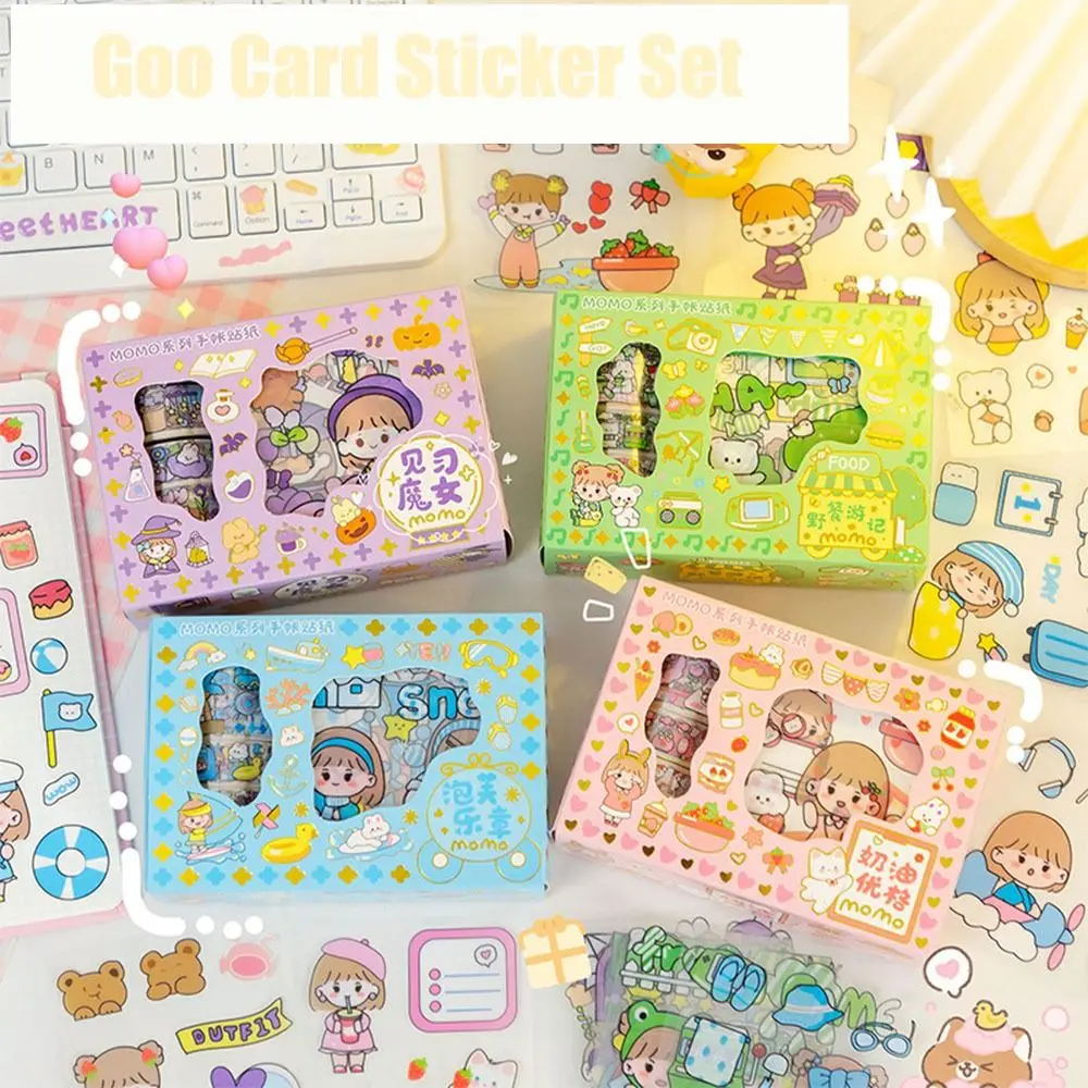 

Goo Card Sticker Students DIY Journal Sticker Adhesive Diary Sticker Decorative Stickers Boxed Goo Card Guka Sticker Set
