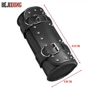 Universal Bags Black Motorcycle Tool Bag Front Fork Handlebar Saddlebag Roll Barrel Racing Tail Barrel Storage  Accessories 1