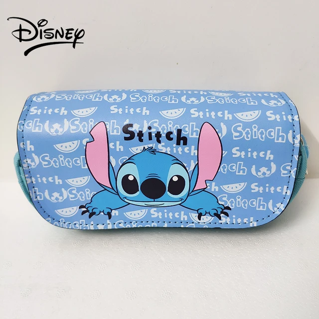 Disney Stitch Pencil Case Large-capacity Double-layer Zipper