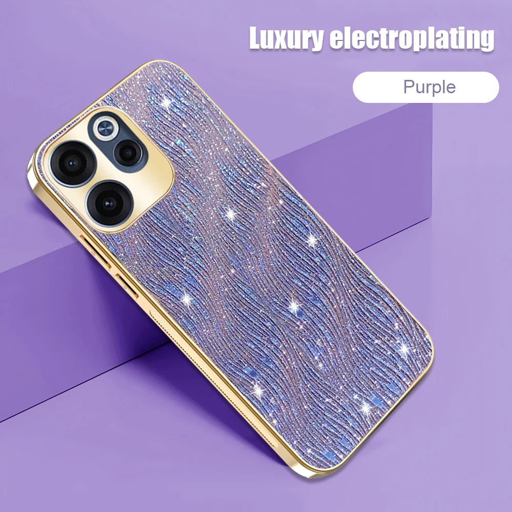 Luxurious Electroplated Water Ripple Shockproof Phone Case with Bumper Protection