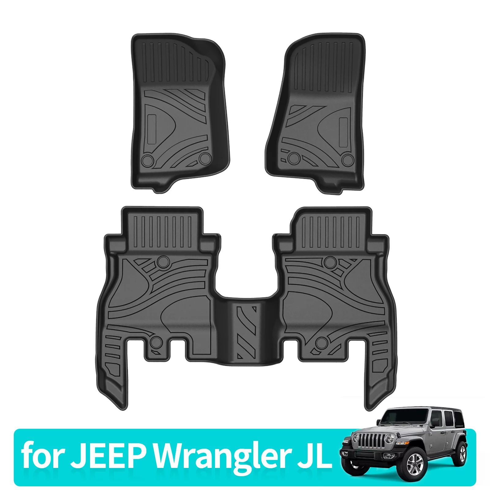 

Car Foot Mats Cargo Liner Pad for JEEP Wrangler JL 2018-2023 All-Weather TPE Accessiories Left Rudder (Not Fit for JK or 4xe)