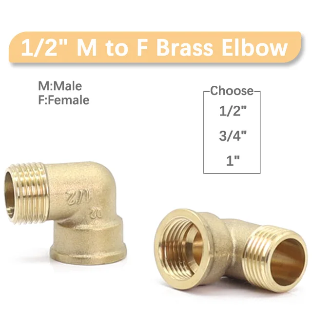 3 Stílus 1/2 "3/4" 1 "Női X Férfi Szál Sárgaréz Réz Könyök 90 Fokos Csatlakoztatási Csatlakozó Cső -Szerelő Adapter Hosszabbítója - Image 5