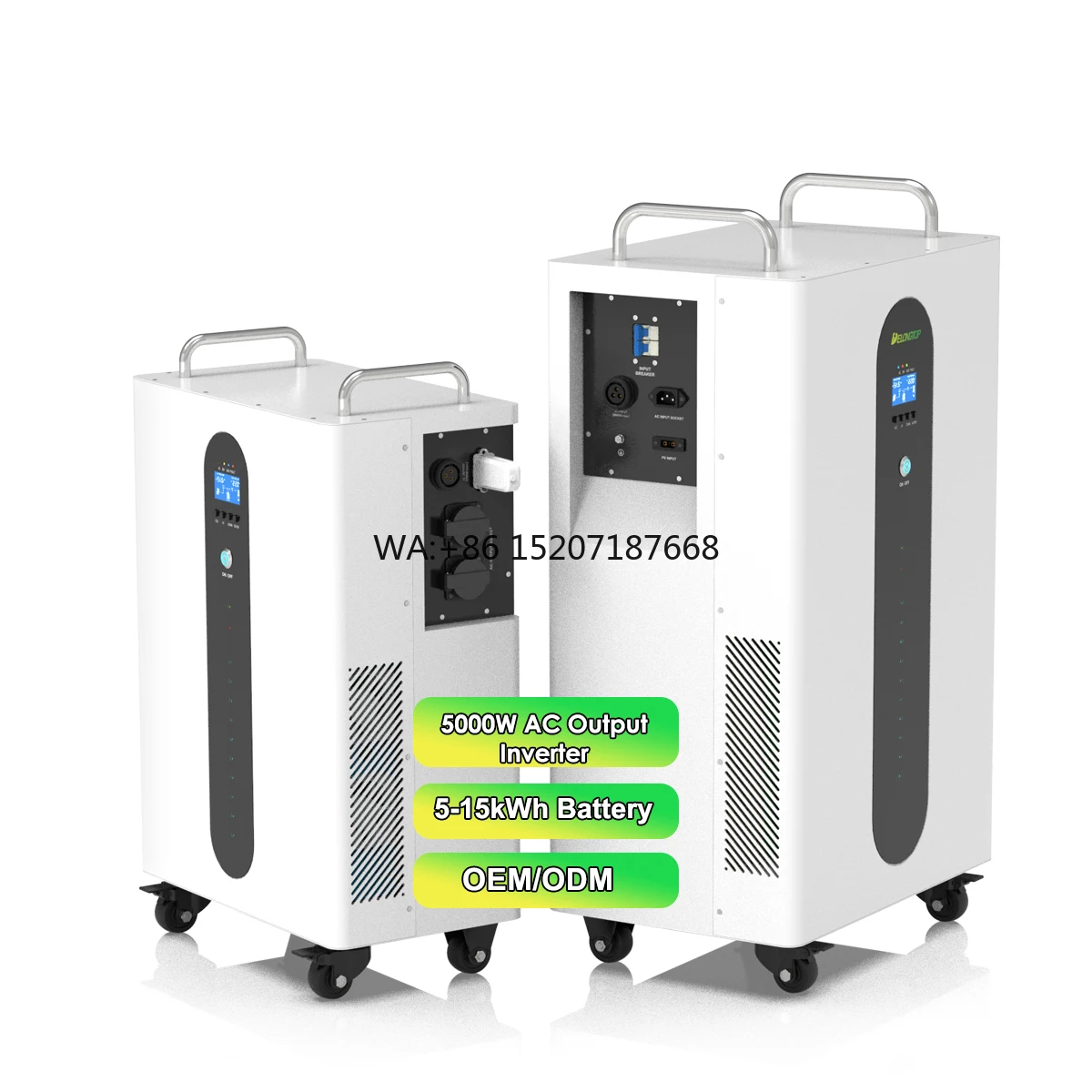 인버터 AC 200 ~ 240V 파워 스테이션 델롱 AC 출력 파워 뱅크 51.2V 5kWh 15kWh LiFePO4 배터리 ...