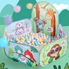 1.2M Cartoon Ball Pit Kids Playpen Dry Pool Balls Baby Ball Pool Basketball Hoop Playpen Children's Tent Baby Park Playground 1