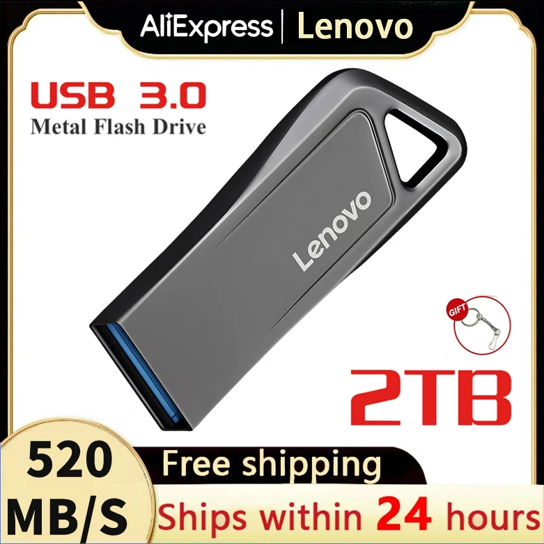 Lenovo Usb 3.0 Flash Drive 2Tb 1Tb Pendrive 512Gb 256Gb 128Gb Usb3.0 Memory Stick Pen Drive Flash Usb Disk Per Ps5/Ps4/Laptop