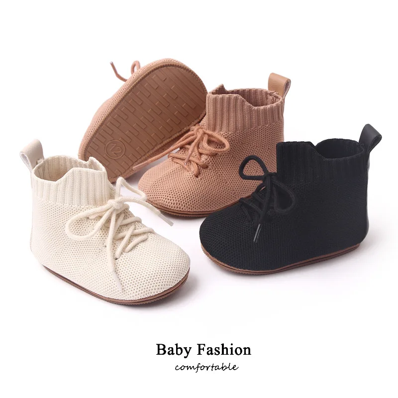 

2023 New Fashion Spring and Autum Baby Shoes Breathable High Top Baby Shoes Soft Sole Shoes Non Slip Baby Walking Shoes