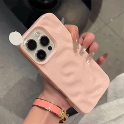 Sleek Meteorite Pattern Shockproof Phone Case with Solid Color Design - iPhone 15 Plus (Pink)