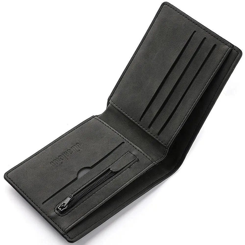 Fashion PU Leather Men Wallet Multi-card Slot Folding Coin Purse Large-capacity Money Bag 5