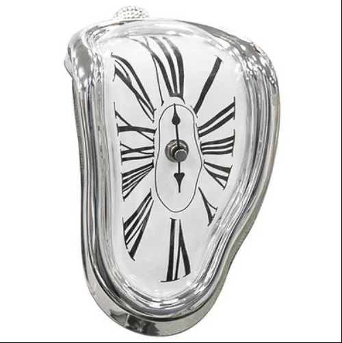 Vintage Twisted Wall Clock in Surrealist Style for Creative Living Room Decor