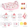 Wood Tea Sets for Kids Pretend Play Kitchen Toys Sets Wooden Teapot Tea Cup Toys for Toddlers tea set for kids 2
