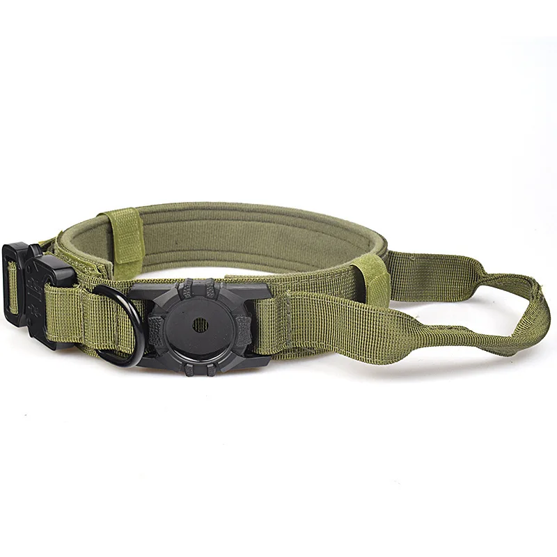 Tactical Dog Collar with GPS Holder and Metal Buckle