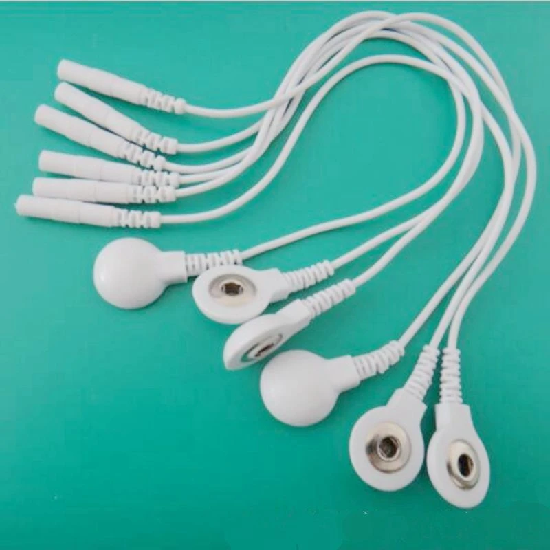 

Lead Wire Adapters Tieline Short Cables Electrode Wires DC Head 2mm Snap 3.5mm Plug For Massager Machine Line Pin-To-Snap